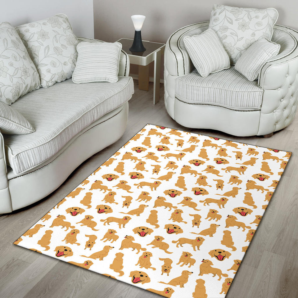 Golden Retriever Pattern Print Design 05 Area Rug