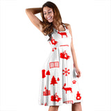 Canada Pattern Print Design 04 Sleeveless Midi Dress