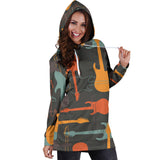 Electric Guitars Pattern Women'S Hoodie Dress