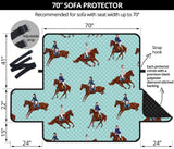 Horses running horses rider pattern Sofa Cover Protector