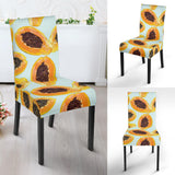 Watercolor Papaya Pattern Dining Chair Slipcover