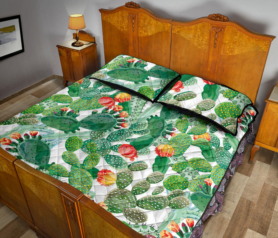 Cactus design pattern copy Quilt Bed Set