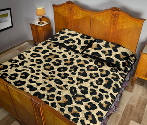 Leopard print design pattern Quilt Bed Set