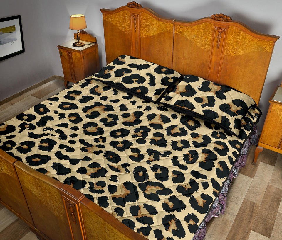 Leopard print design pattern Quilt Bed Set