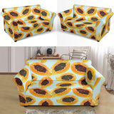 Watercolor Papaya Pattern Loveseat Couch Slipcover