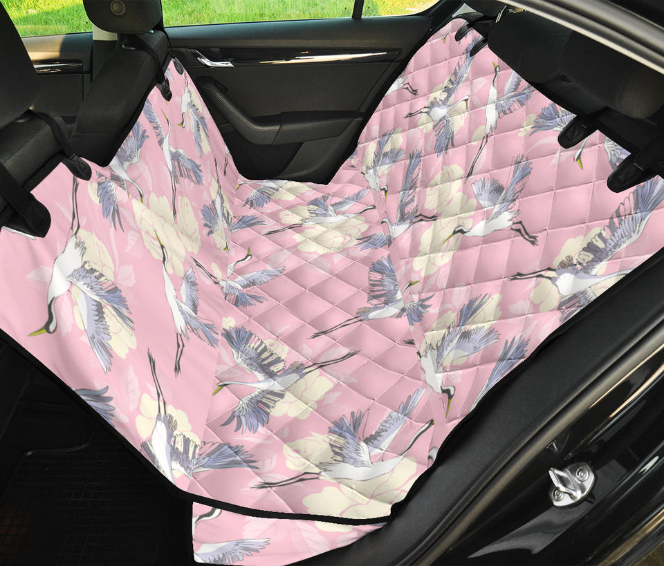 Japanese Crane Rose Pattern Dog Car Seat Covers