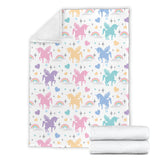 Colorful Unicorn Rainbow Heart Pattern Premium Blanket
