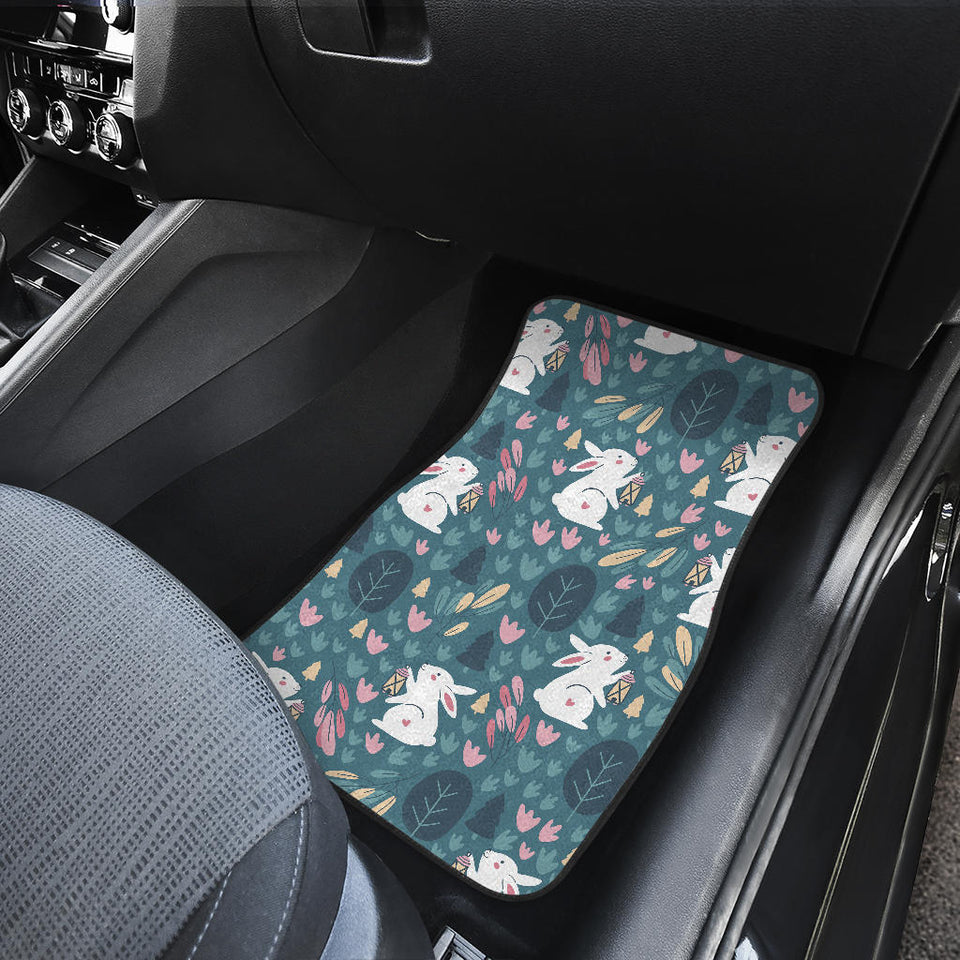 Cute Rabbit Pattern Front And Back Car Mats