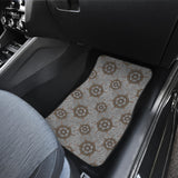 Nautical Wood Steering Wheel Pattern Front Car Mats