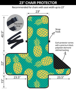 Pineapples pattern green background Chair Cover Protector