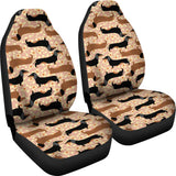 Dachshund Floral Background Universal Fit Car Seat Covers
