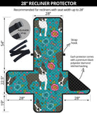 Boston terrier beautiful flower pattern Recliner Cover Protector