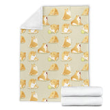 Cute Fat Shiba Inu Dog Pattern Premium Blanket