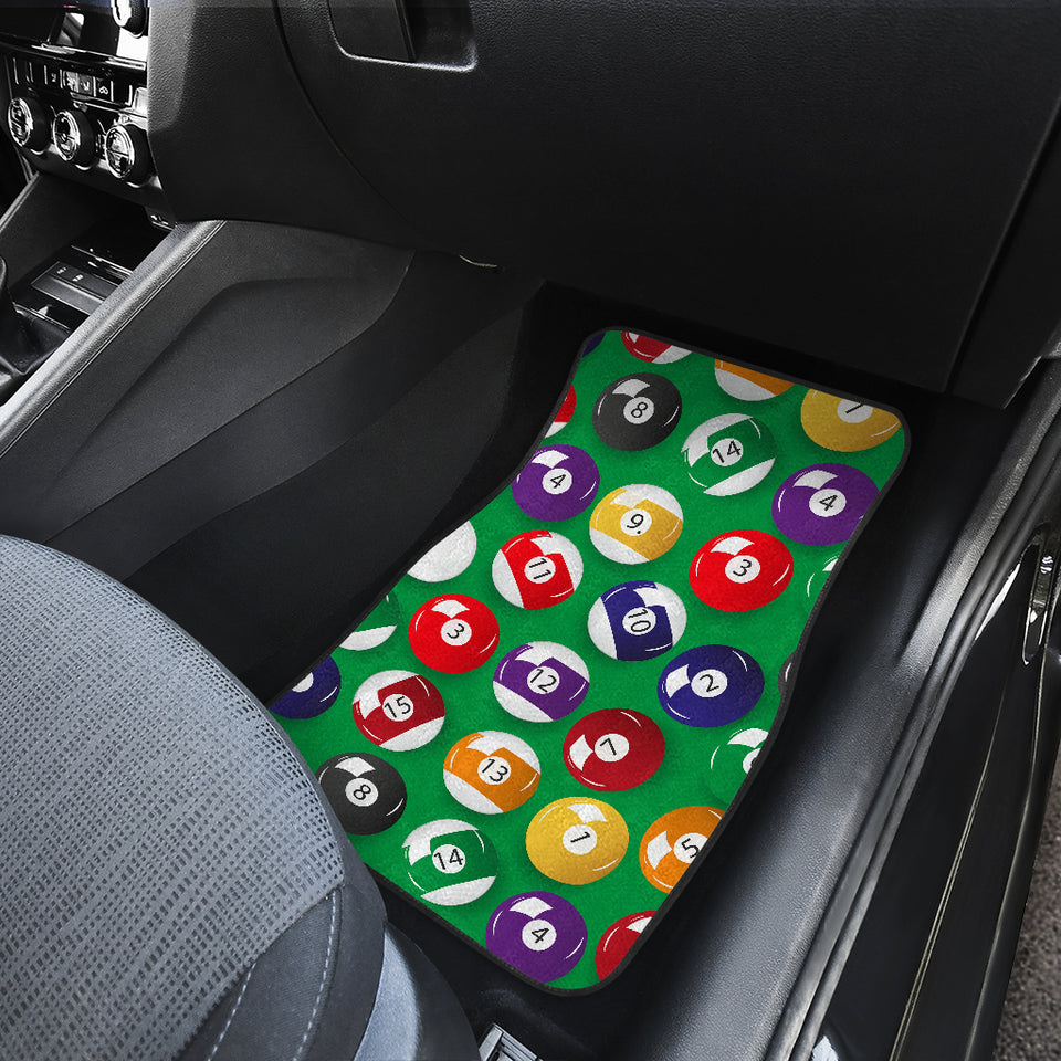 Billiard Ball Pattern Print Design 02 Front and Back Car Mats