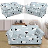 Sheep Polka Dot Cloud Pattern Loveseat Couch Slipcover