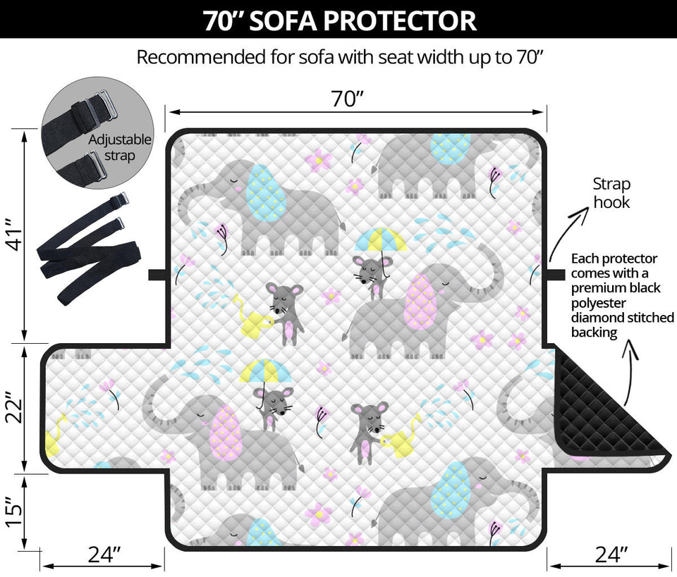 Cute elephant mouse pattern Sofa Cover Protector