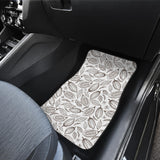Cocoa Beans Leaves Pattern Front And Back Car Mats