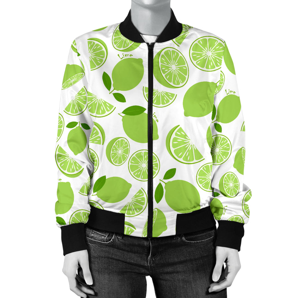 Lime Design Pattern Women'S Bomber Jacket