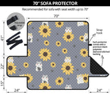 Cute hamster sunflower pattern background Sofa Cover Protector