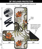 Monkey red hibiscus flower palm leaves floral pattern Recliner Cover Protector