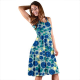 Blueberry Design Pattern Sleeveless Midi Dress