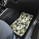 Canabis Marijuana Weed Pattern Print Design 05 Front and Back Car Mats