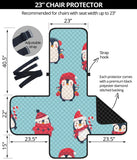 Cute penguin christmas  design pattern Chair Cover Protector