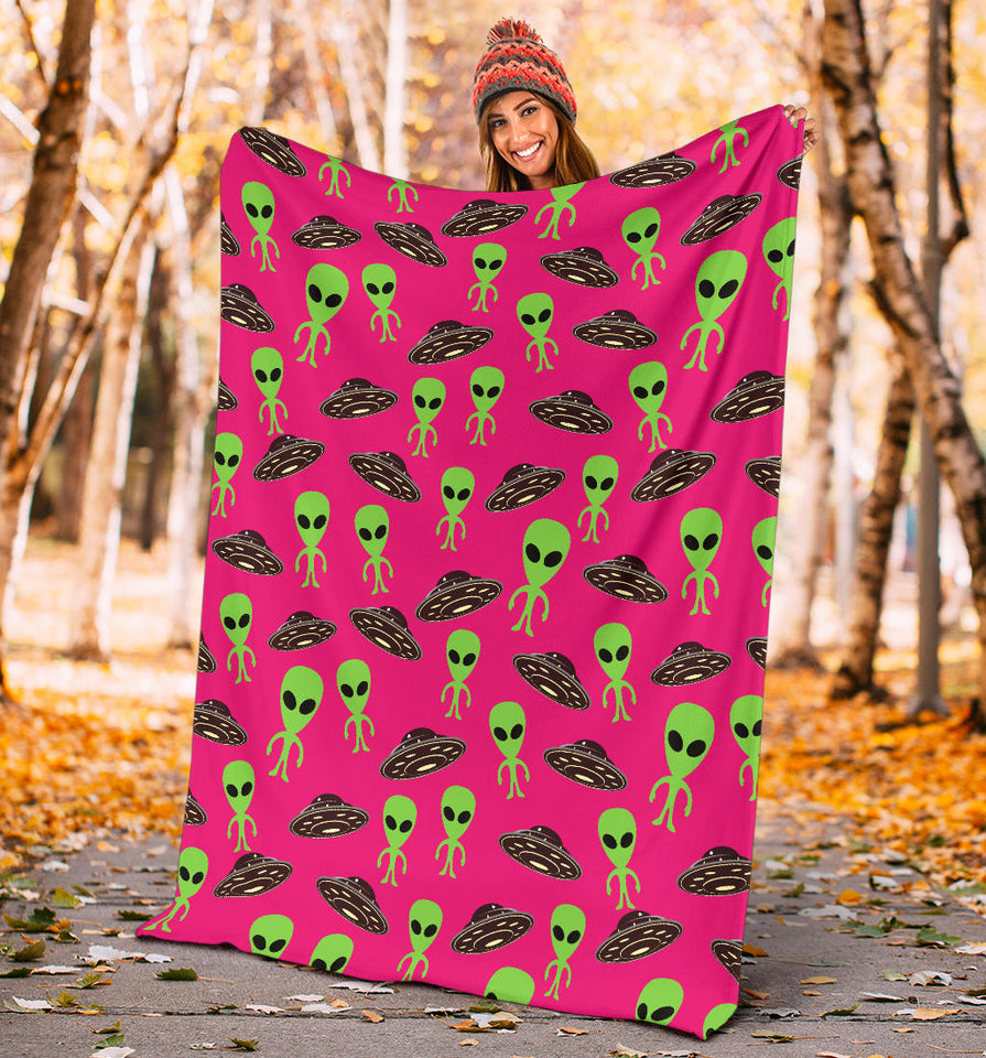 Alien Pattern Print Design 03 Premium Blanket