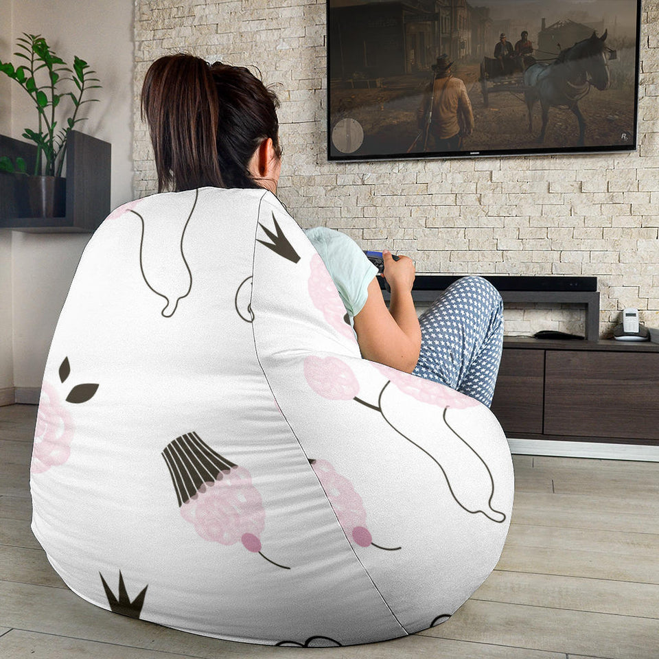 Poodle Dog Rose Cake Pattern Bean Bag Cover