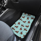 Horses Running Horses Rider Pattern Front Car Mats