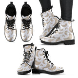 Cool Gold Moon Abstract Pattern Leather Boots