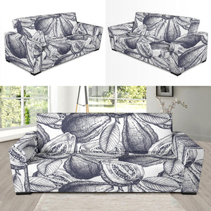 Guava Tropical Hand Drawn Pattern Sofa Slipcover