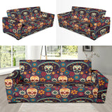 Sugar Skulls Flower Maxican Pattern Sofa Slipcover