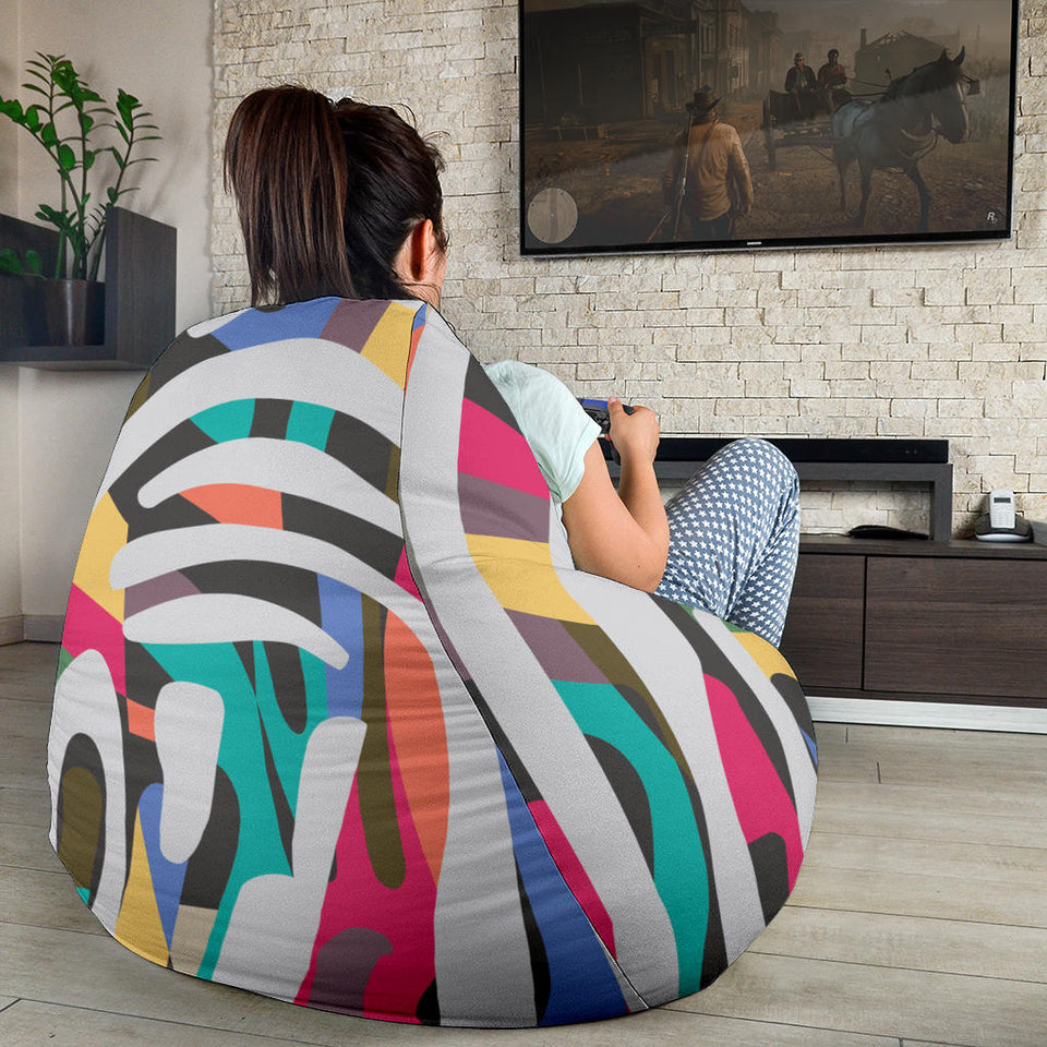 Colorful Zebra Skin Pattern Bean Bag Cover