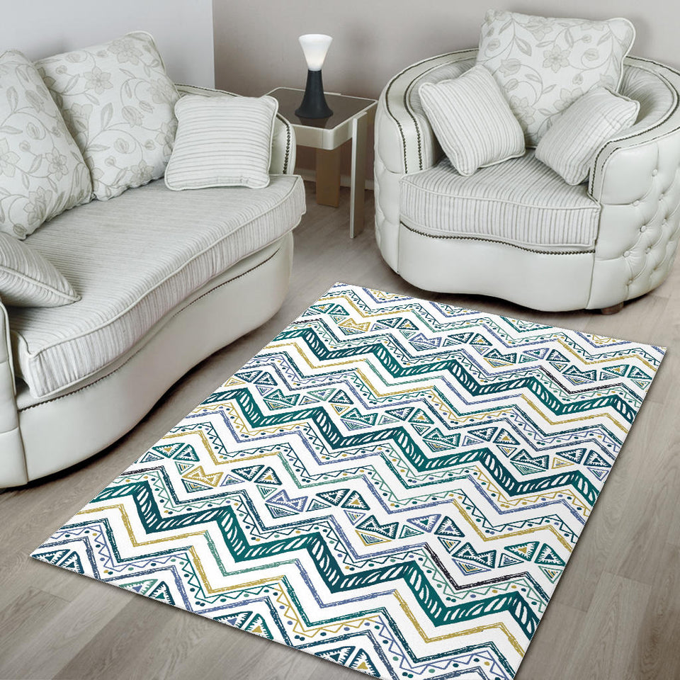 Zigzag  Chevron Paint Design Pattern Area Rug