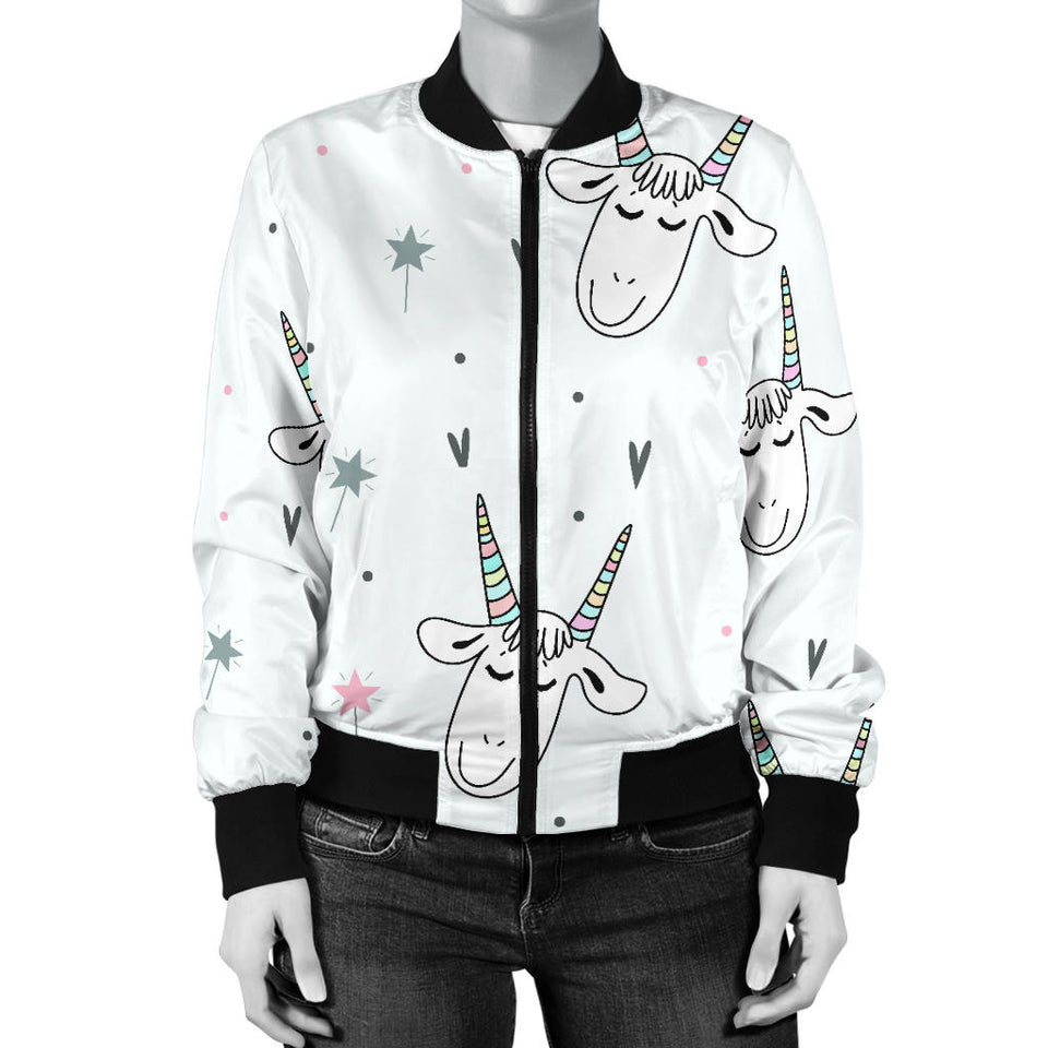 Cute Goat Design Pattern Women'S Bomber Jacket