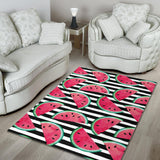 Watercolor Paint Textured Watermelon Pieces Area Rug