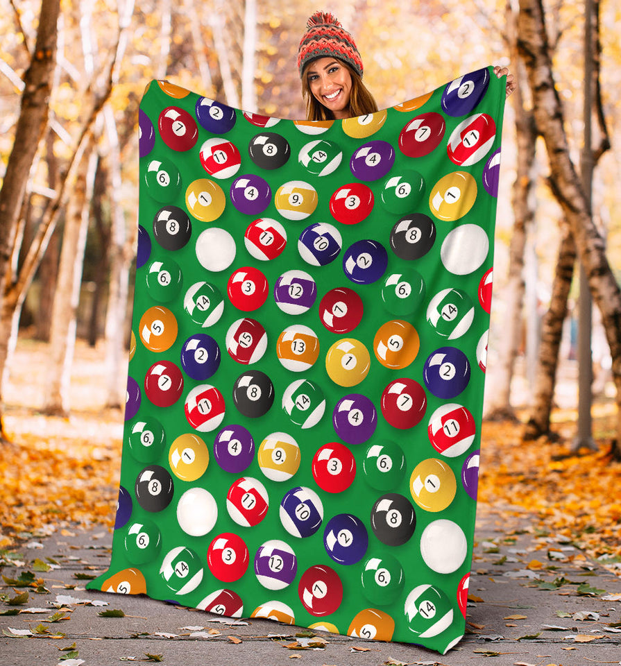 Billiard Ball Pattern Print Design 02 Premium Blanket