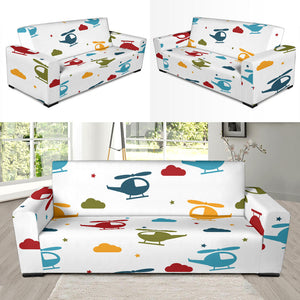 Colorful Helicopter Pattern Sofa Slipcover