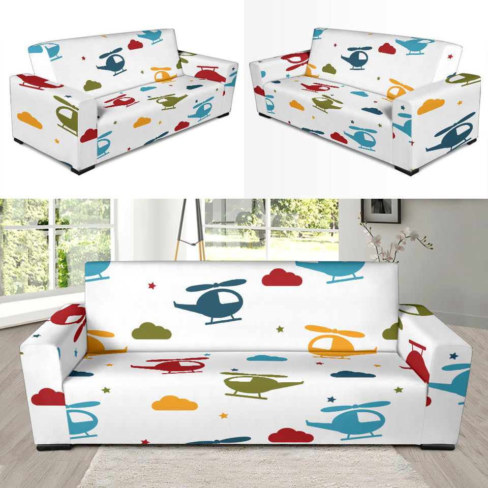 Colorful Helicopter Pattern Sofa Slipcover