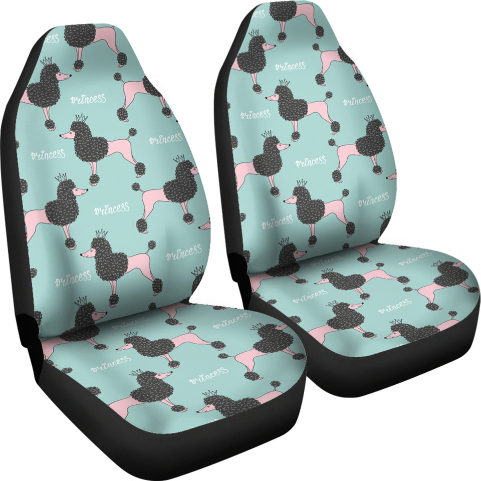Poodle Dog Green Background  Universal Fit Car Seat Covers