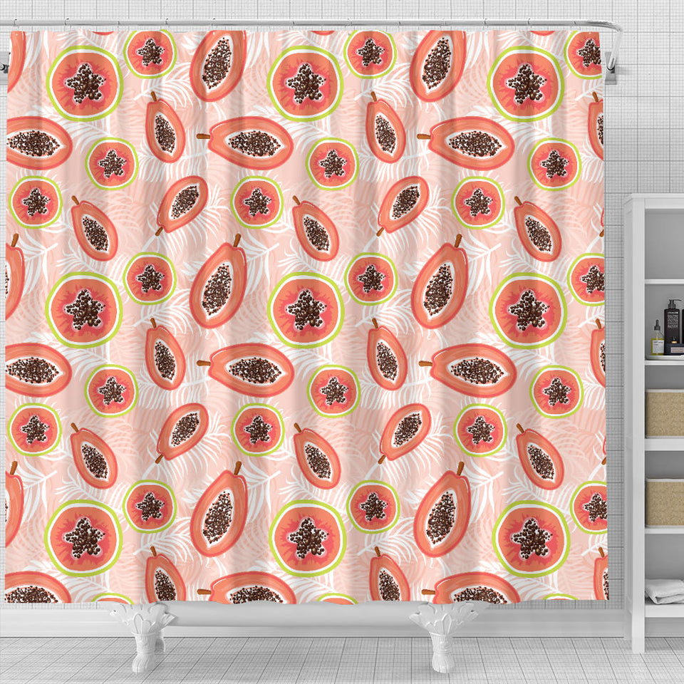 Papaya Leaves Pattern Shower Curtain Fulfilled In US