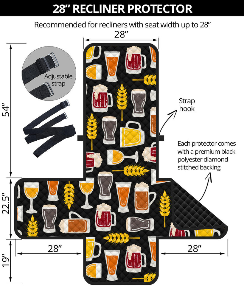 Beer type pattern Recliner Cover Protector