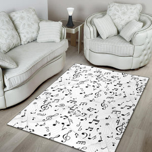 Music Notes Pattern Print Design 04 Area Rug