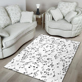 Music Notes Pattern Print Design 04 Area Rug