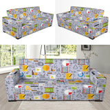 Math Pattern Print Design 04 Sofa Slipcover