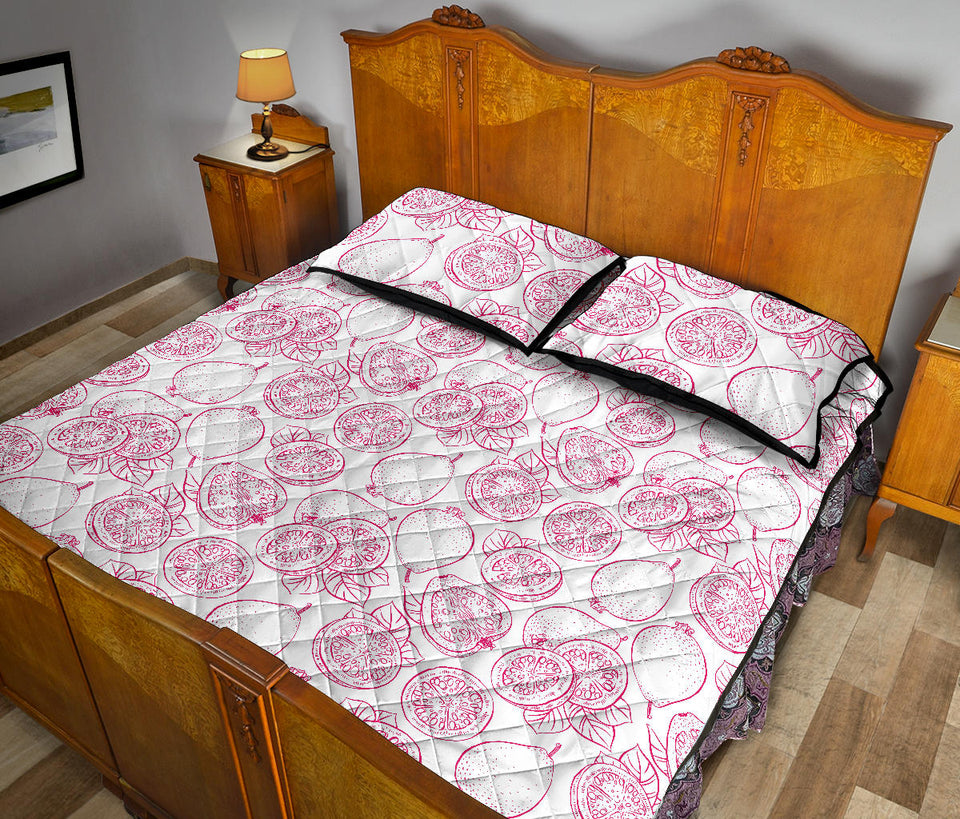 Sketch guava pattern Quilt Bed Set