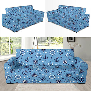 Anchors Rudder Compass Star Nautical Pattern Sofa Slipcover