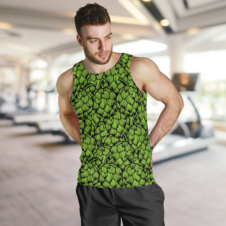 Green hop pattern Men Tank Top