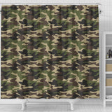 Dark Green Camo Camouflage Pattern Shower Curtain Fulfilled In US